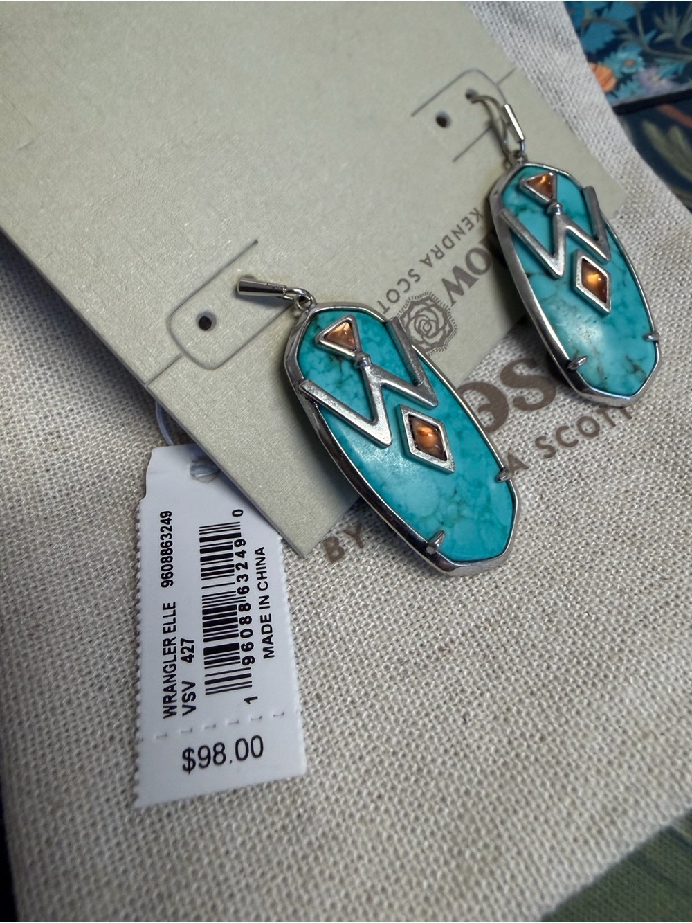 NWT RARE Kendra Scott Wrangler® x Yellow Rose by Kendra Scott Elle Earrings - Picture 7 of 7
